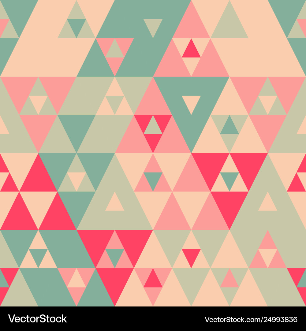 Geometric color triangles seamless pattern Vector Image