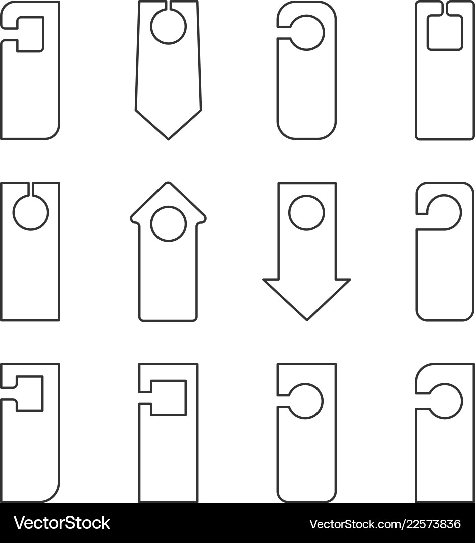 Linear icons of different shapes for the signs Linear icons of different shapes for the signs vector image
