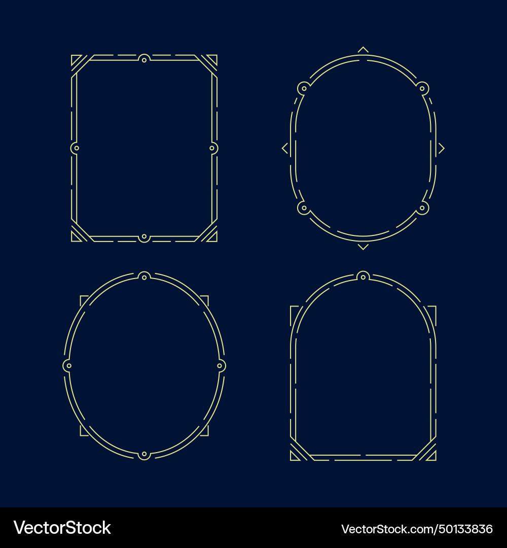 Minimalist linear frame set isolated on white Vector Image
