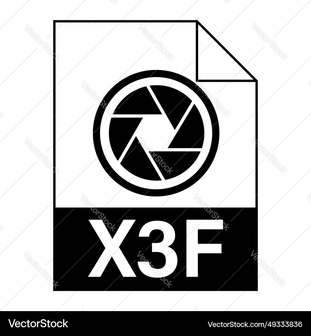 Modern flat design of x3f file icon for web Modern flat design of x3f file icon for web vector image