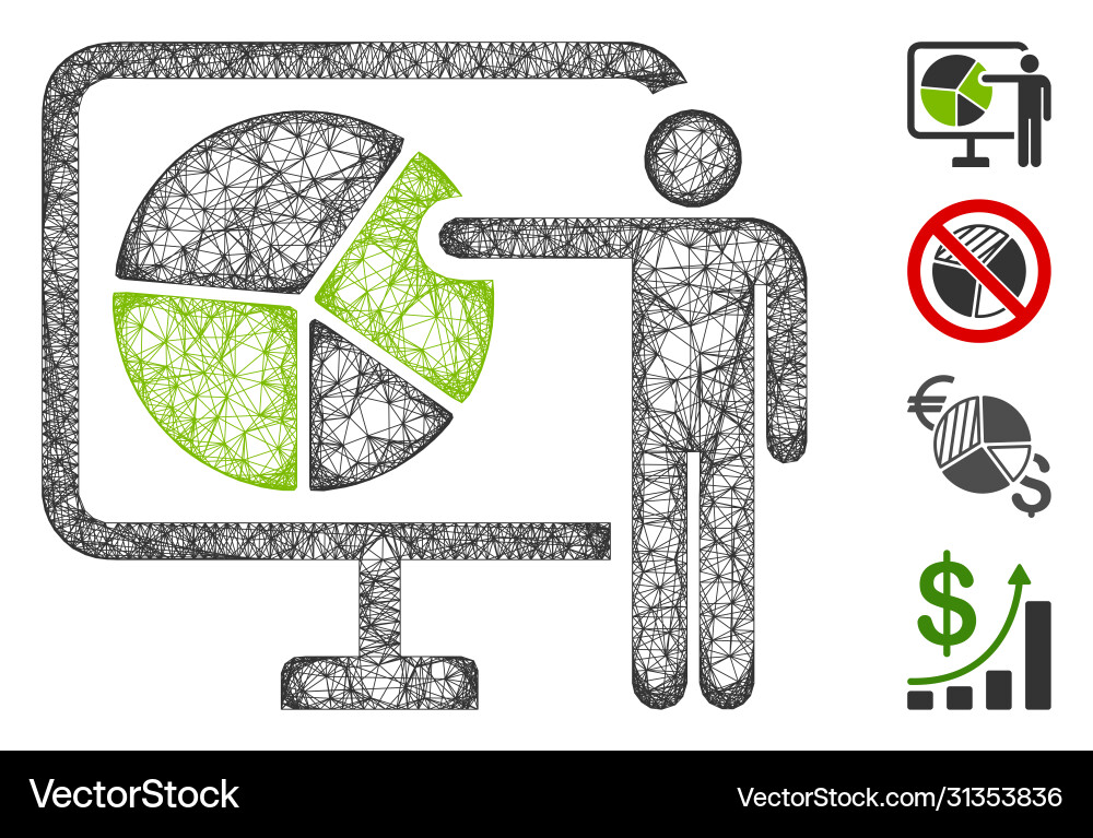 Pie chart public report web mesh Pie chart public report web mesh vector image