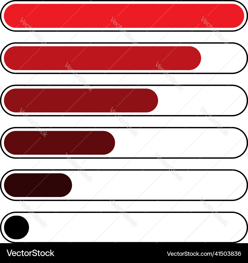 Progress bar steps phases level indicator Progress bar steps phases level indicator vector image