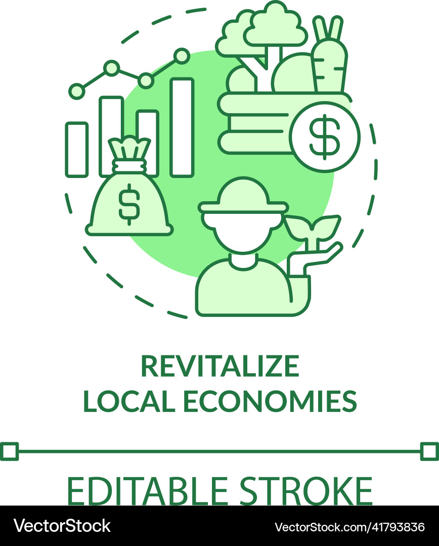 Revitalize local economies green concept icon Revitalize local economies green concept icon vector image