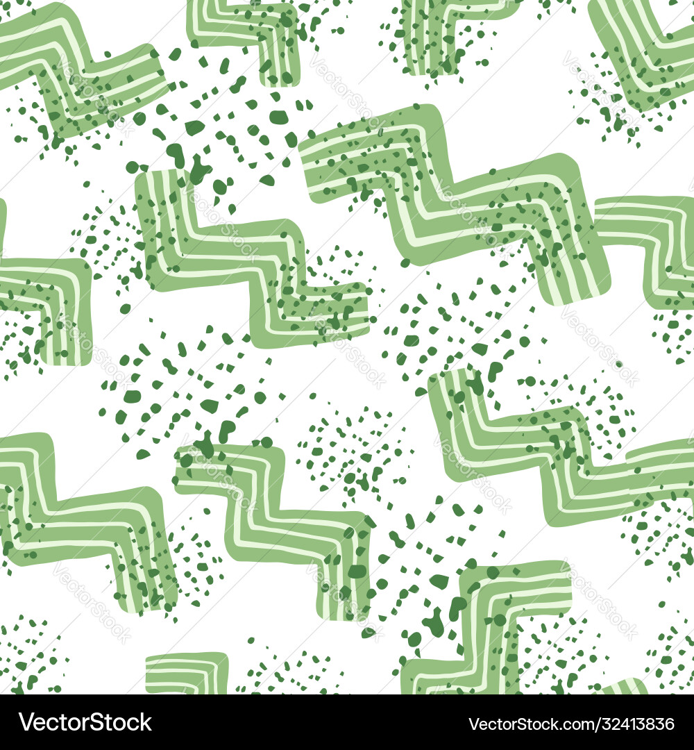 Seamless pattern with green zigzag elements Seamless pattern with green zigzag elements Vector Image