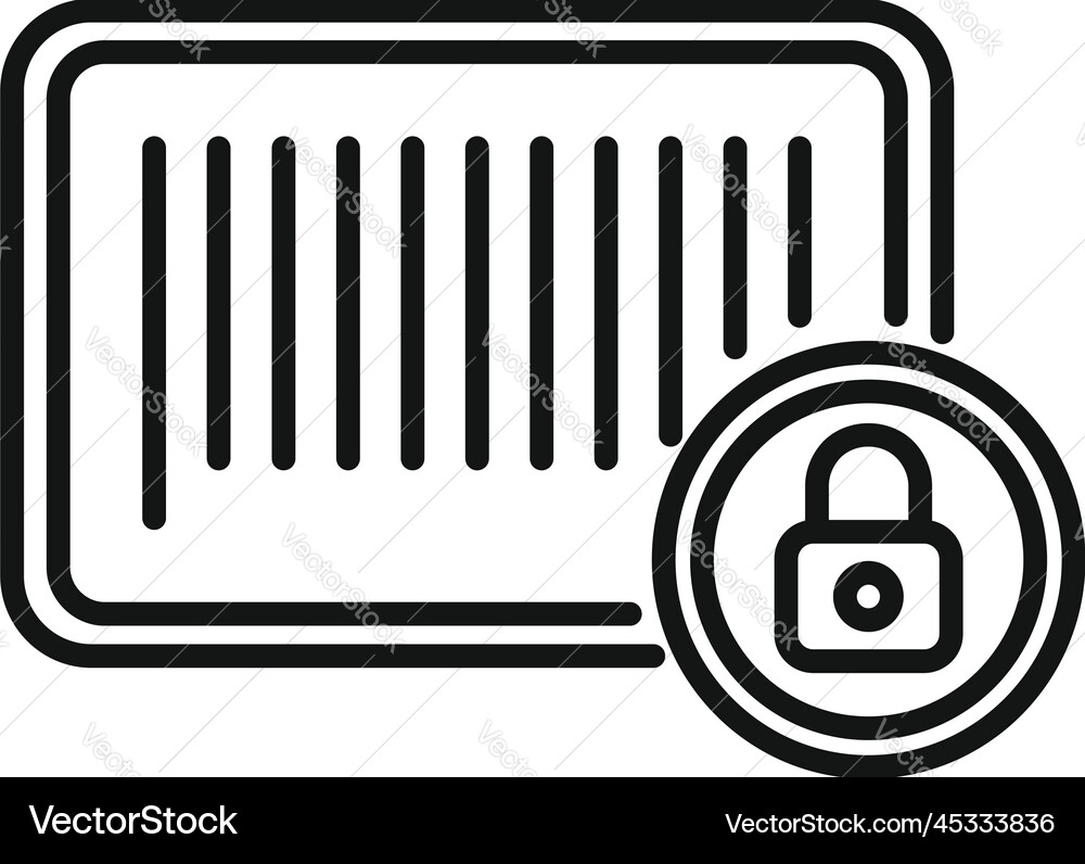 Secured bar code icon outline cipher data Secured bar code icon outline cipher data Vector Image