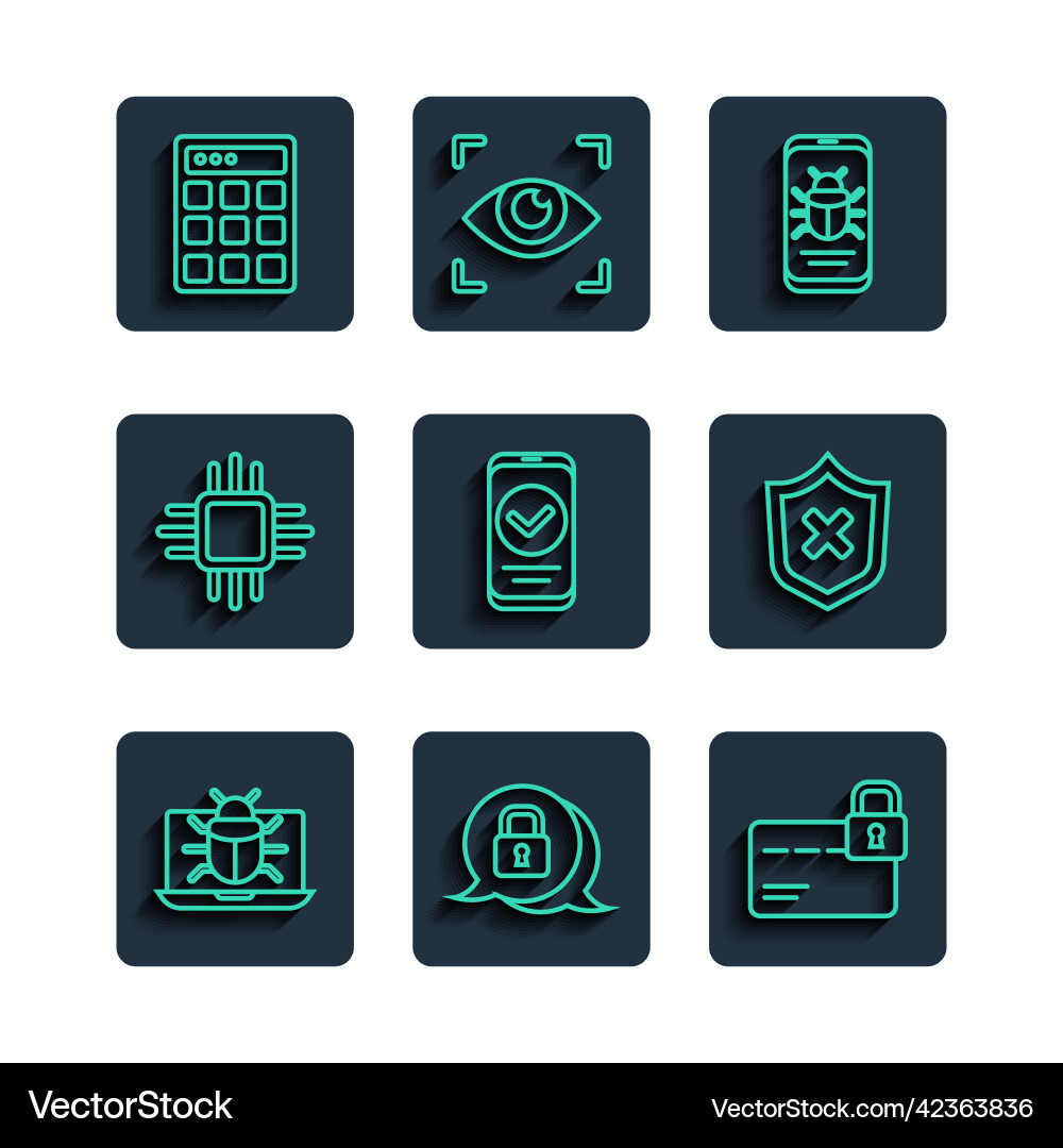 Set line system bug on monitor cyber security Set line system bug on monitor cyber security vector image