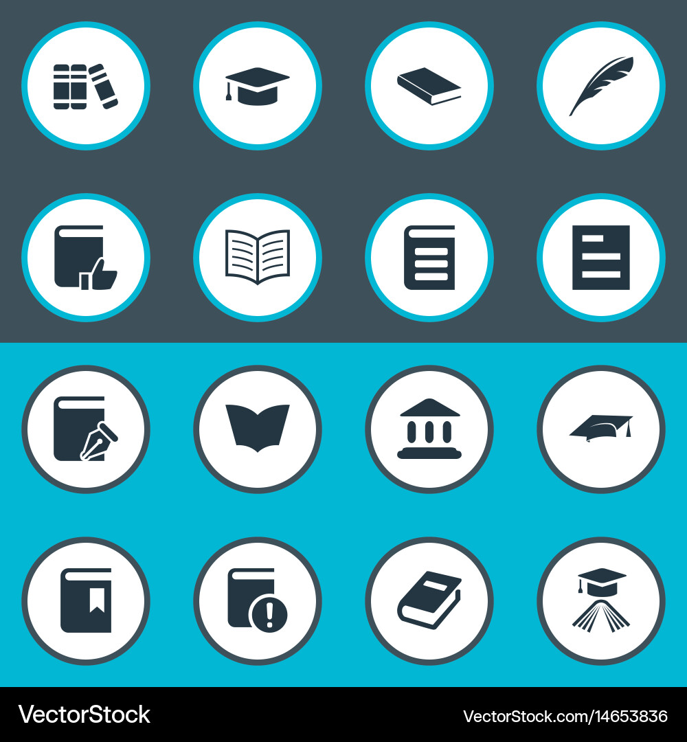 Set of simple reading icons vector image