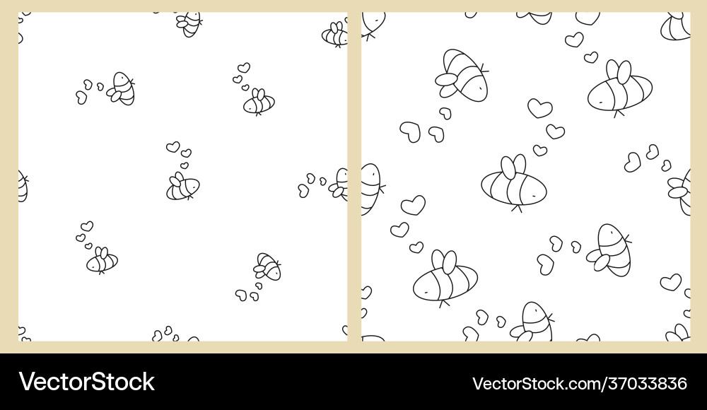 Set two seamless repeat patterns for coloring vector image