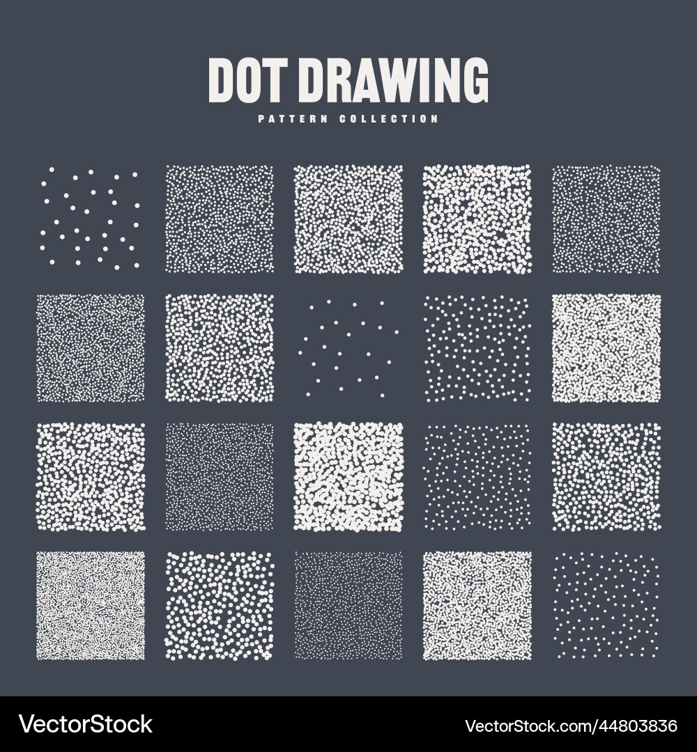Square shaped dotted objects stipple elements Square shaped dotted objects stipple elements vector image