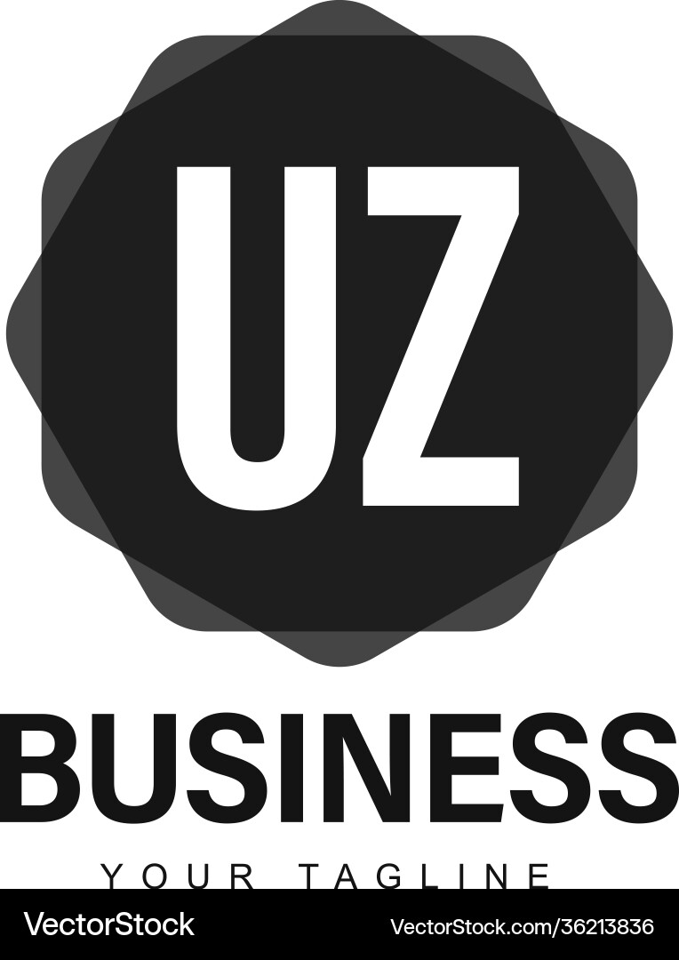 Uz initial a logo design with abstract style Vector Image