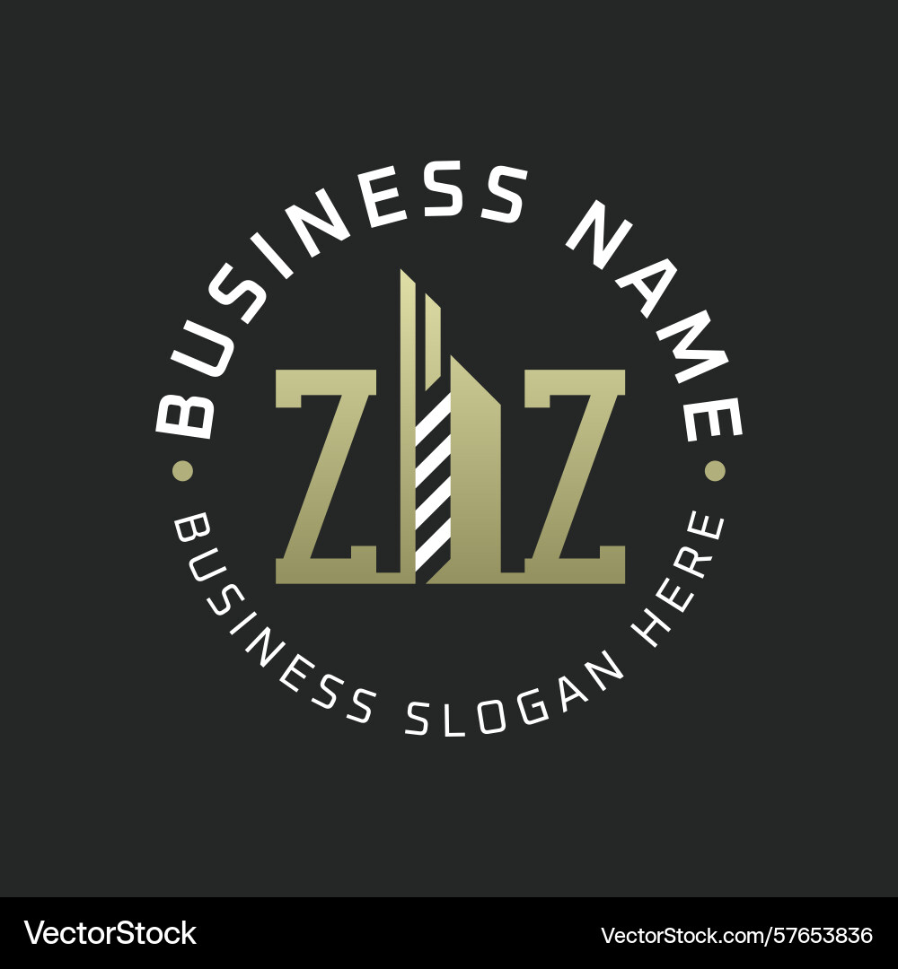 Zz letter logo design with skyscraper building Vector Image