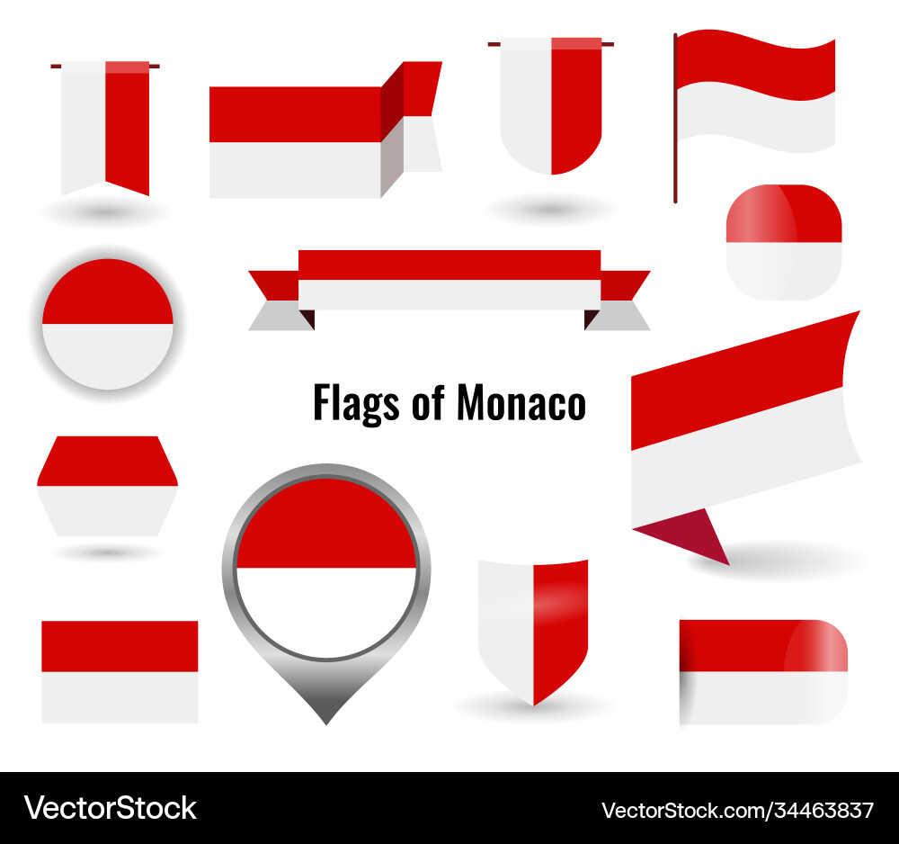 A large set icons and signs with flag vector image