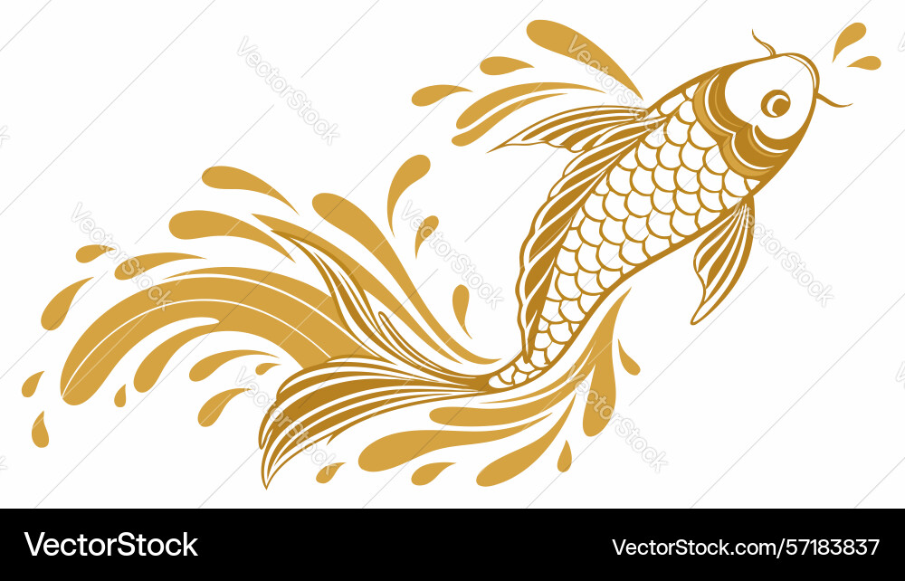 Abstract golden splash or wave element design vector image