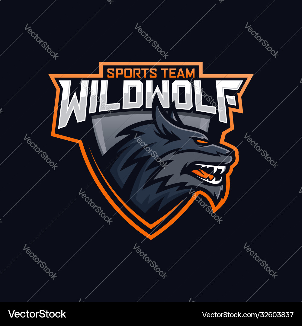 Aggressive Wolf Esports Logo vector image