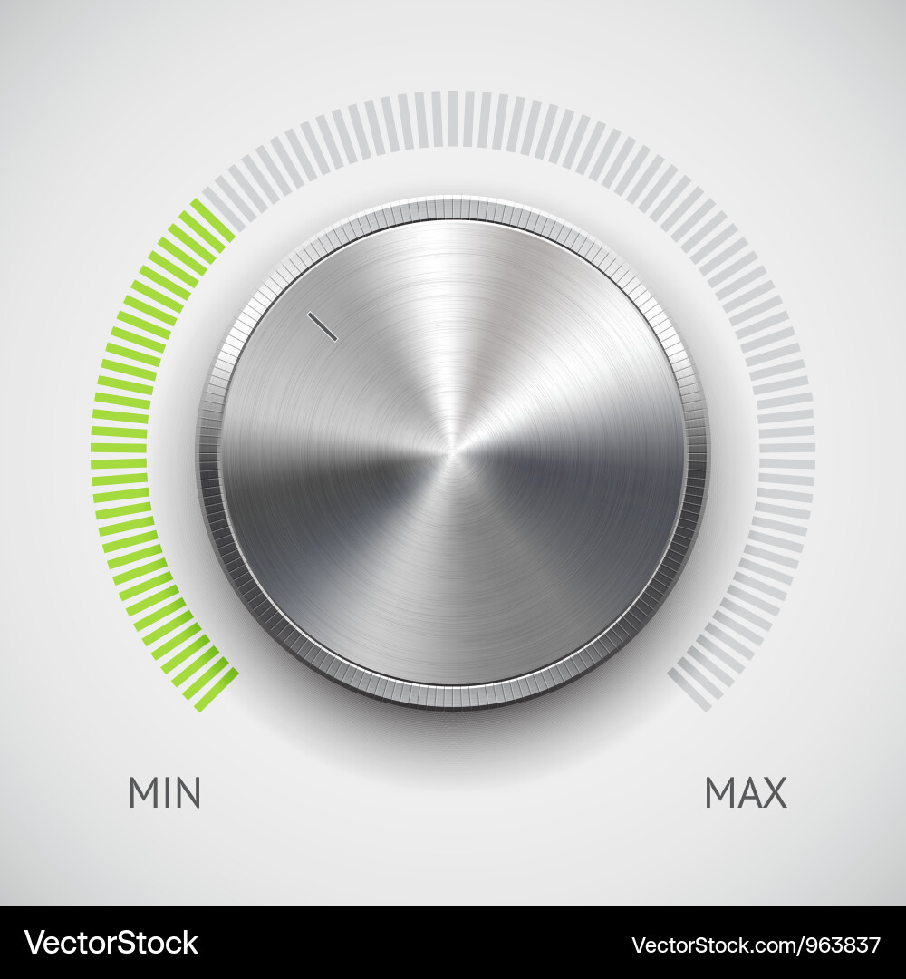 Chrome Volume Knob Vector Image