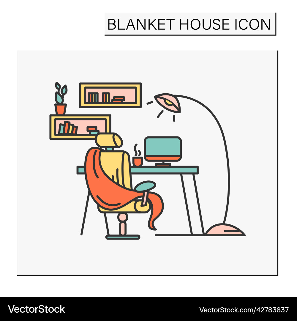 Comfortable workplace line icon Comfortable workplace line icon vector image