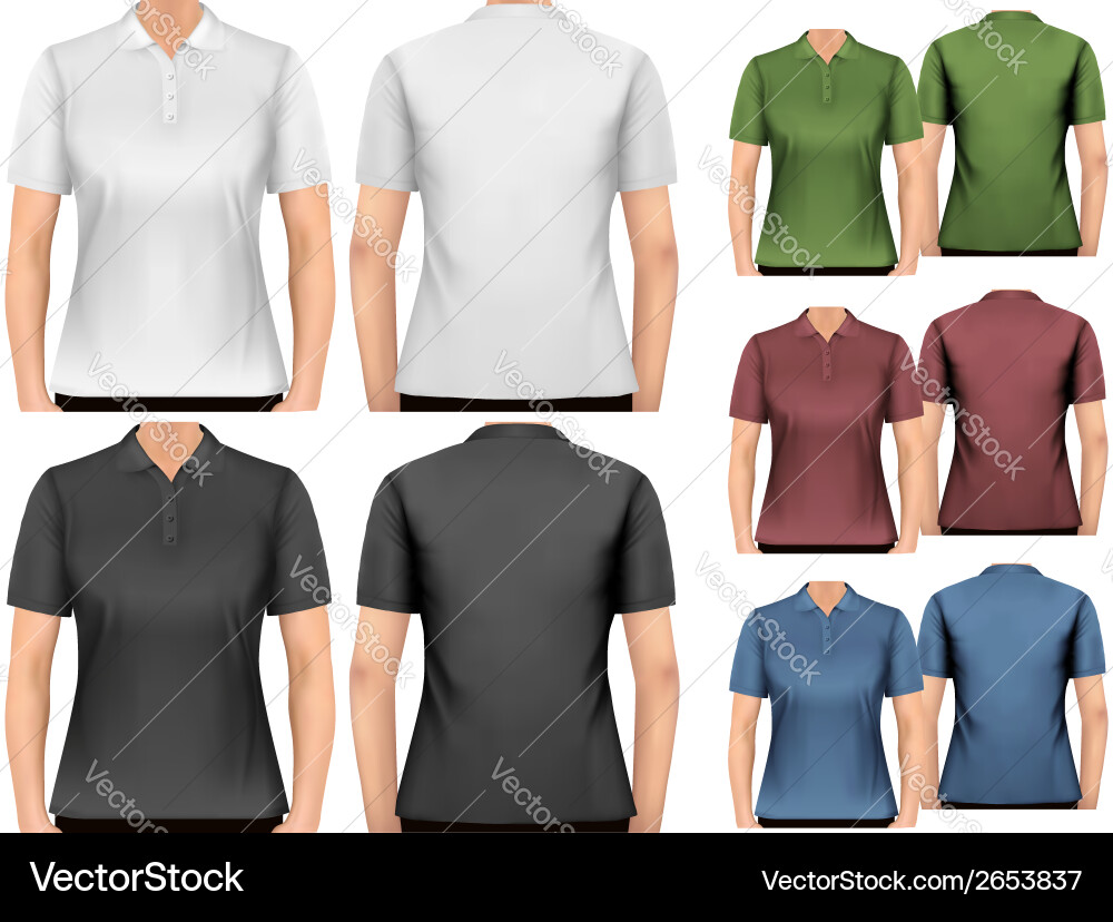 Damen Poloshirts Designvorlage vektorbild