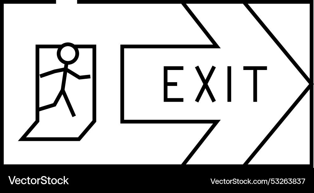 Exit close line icon Vector Image