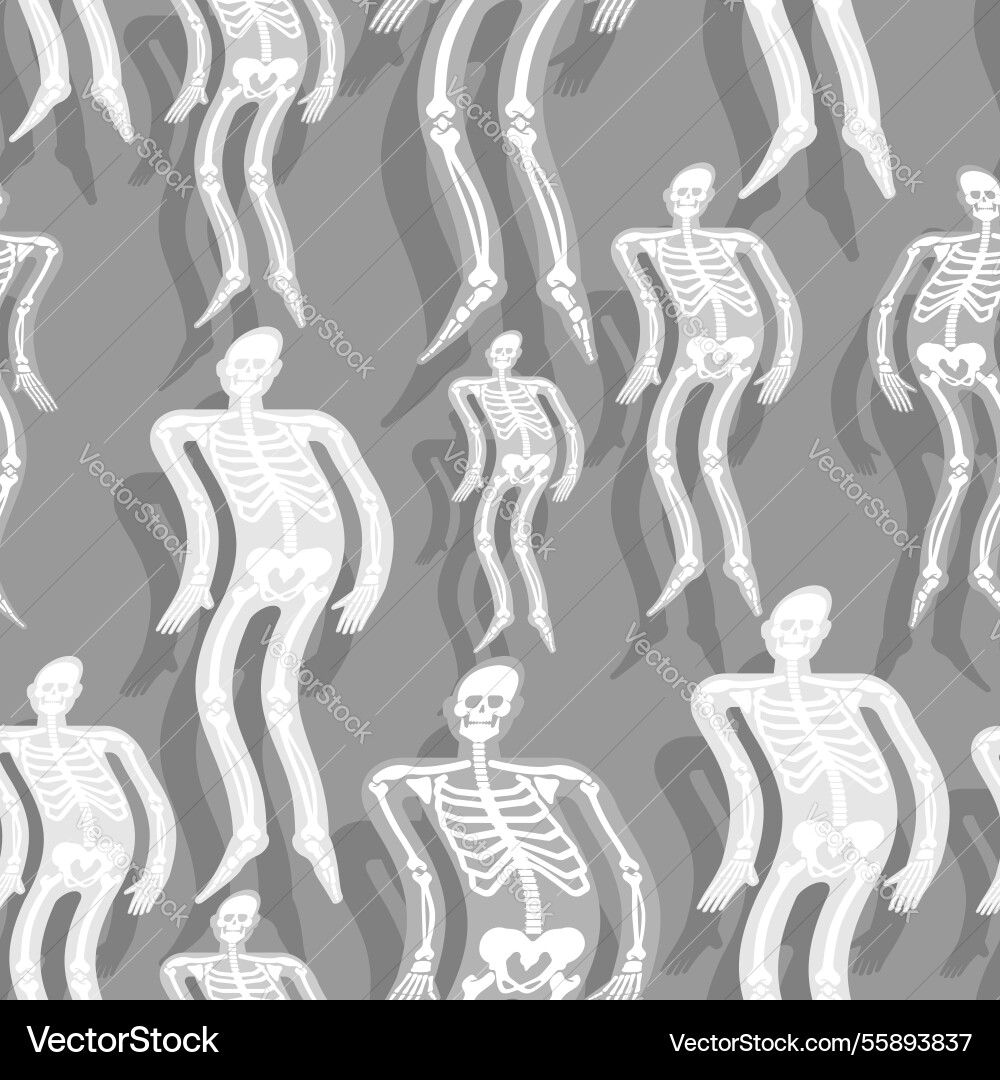 Ghost of transparent man with bones pattern vector image