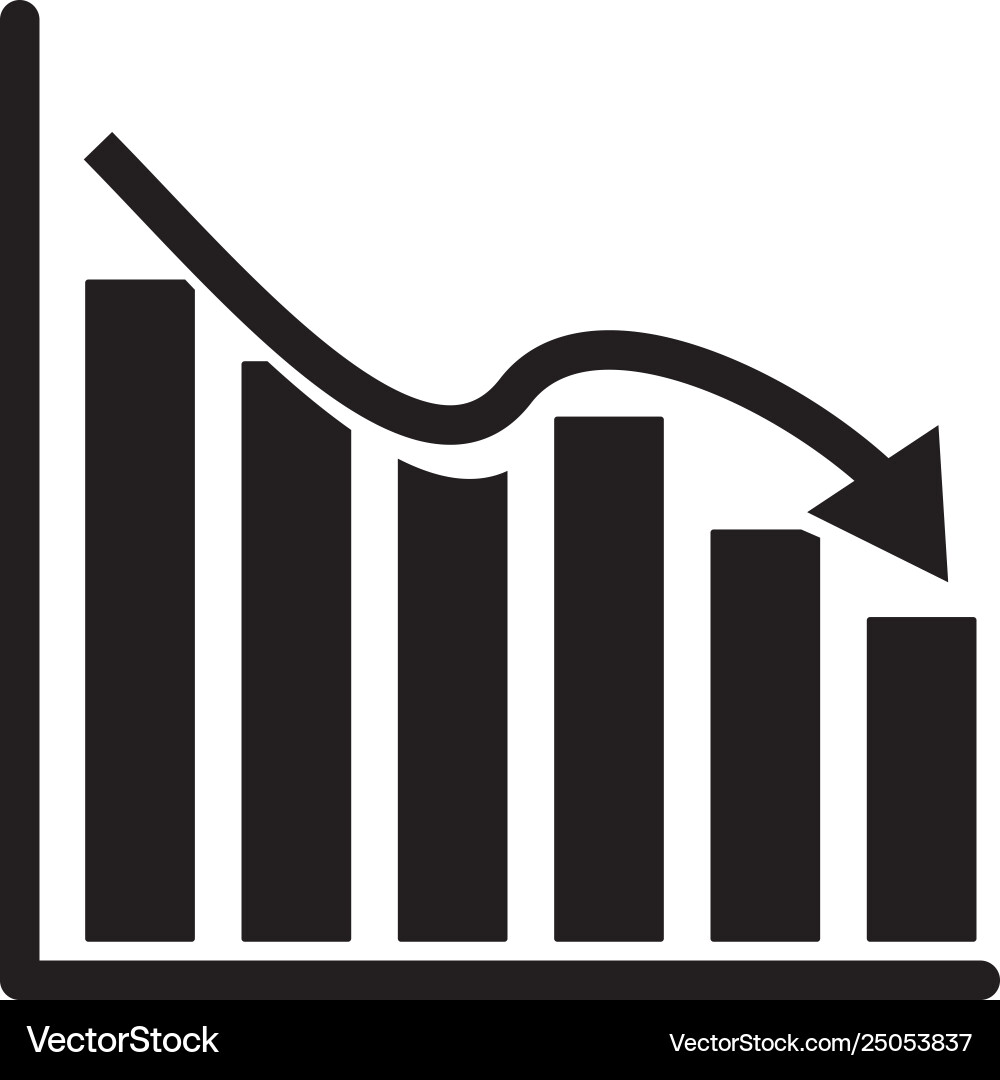 Graph chart icon on white background flat style Graph chart icon on white background flat style vector image