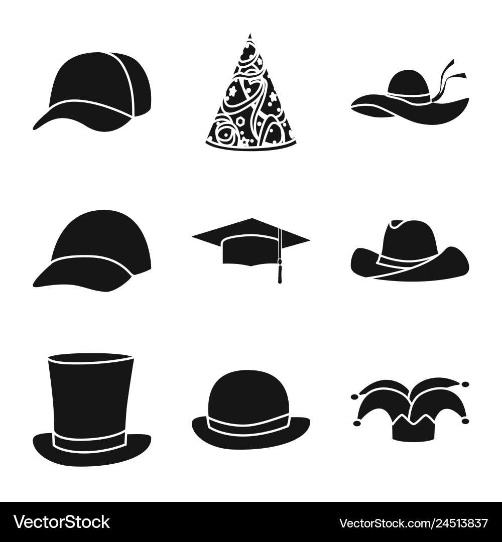Isolated object of beanie and beret symbol set Isolated object of beanie and beret symbol set Vector Image