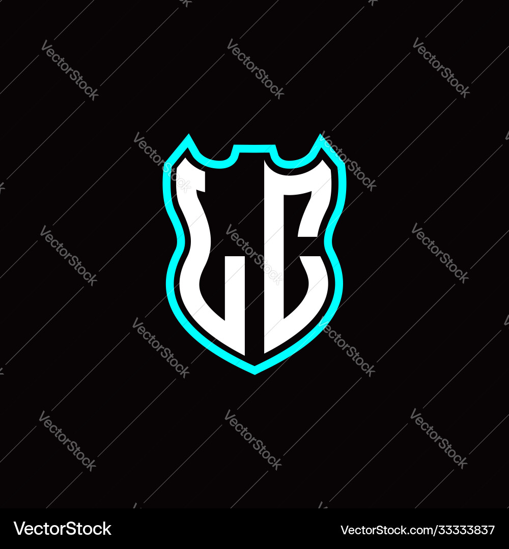 L c initial logo design with shield shape L c initial logo design with shield shape vector image