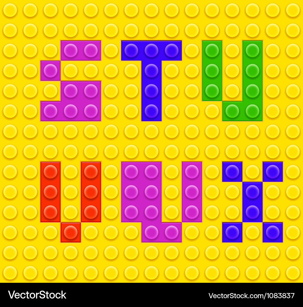 Lego Alphabet Blocks Vector Image