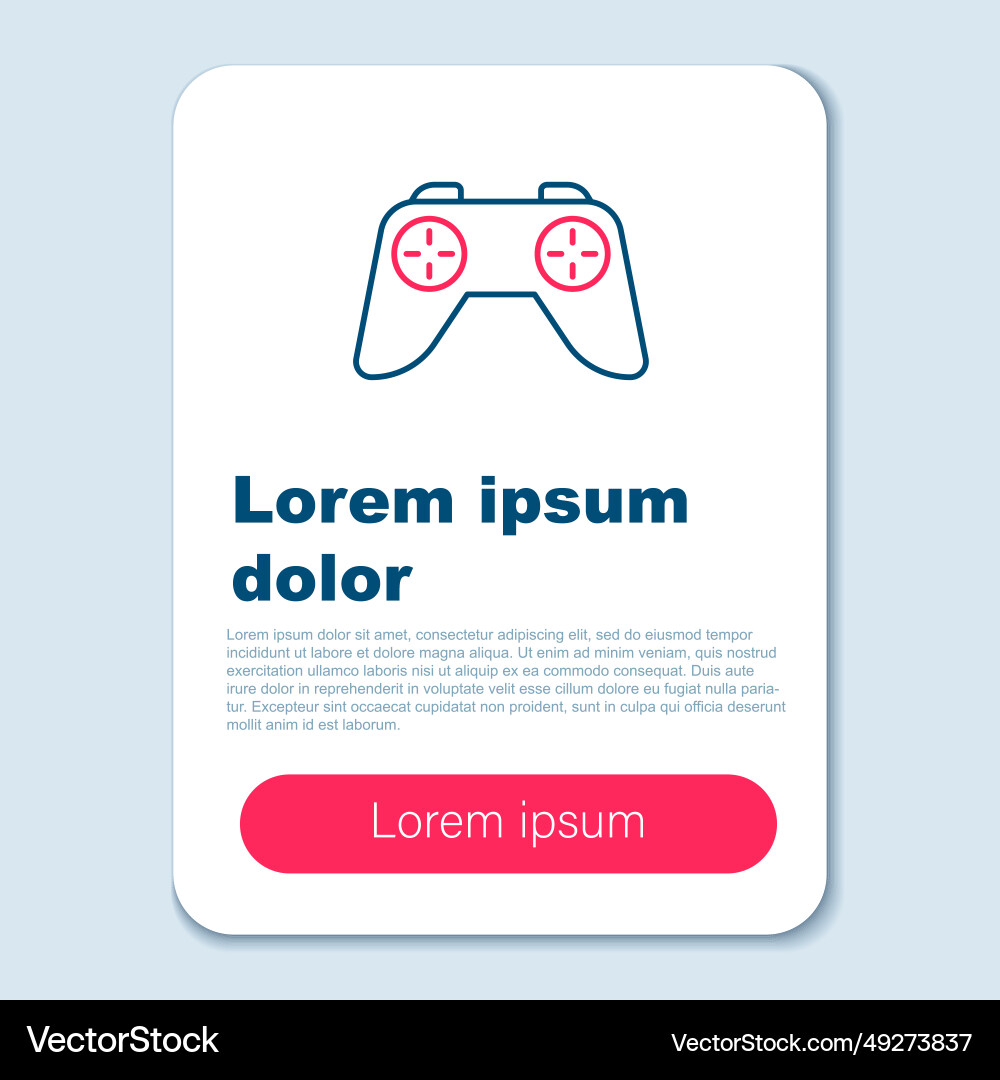 Line game controller or joystick for console Line game controller or joystick for console Vector Image