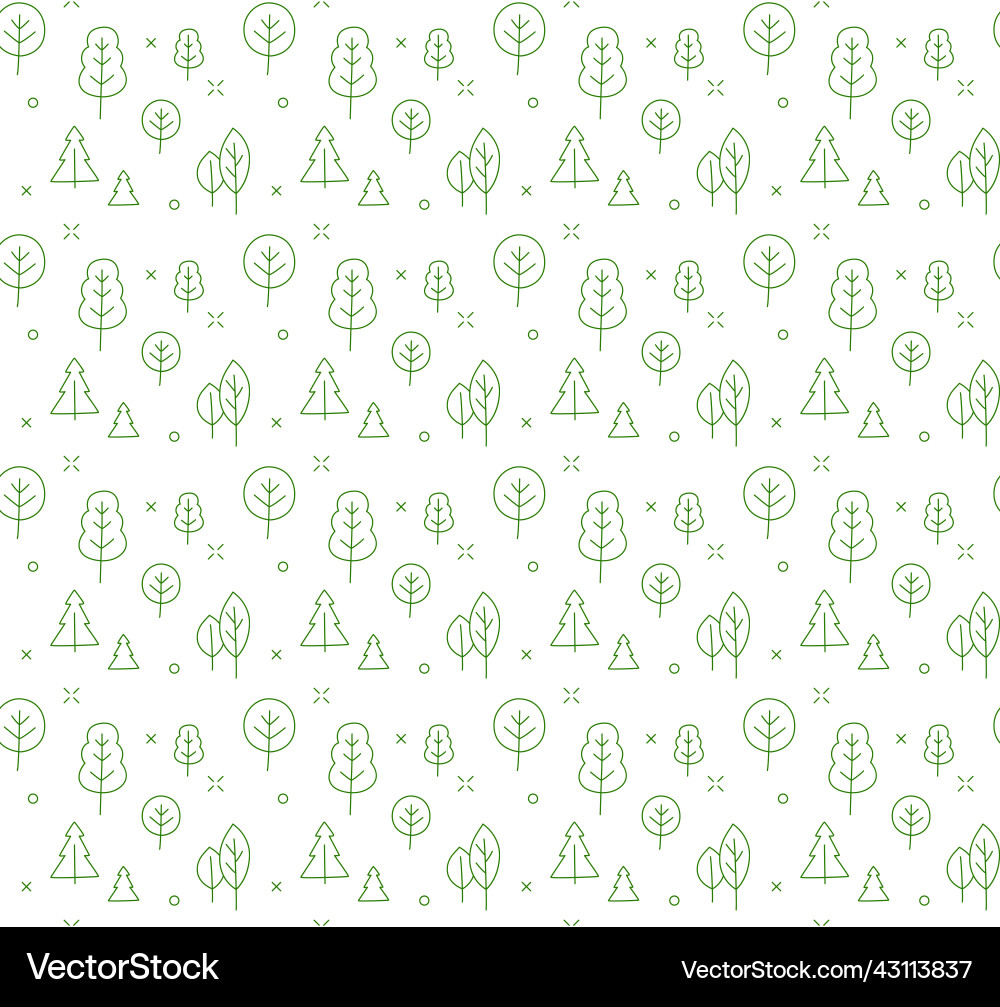 Line icons style seamless pattern Vector Image