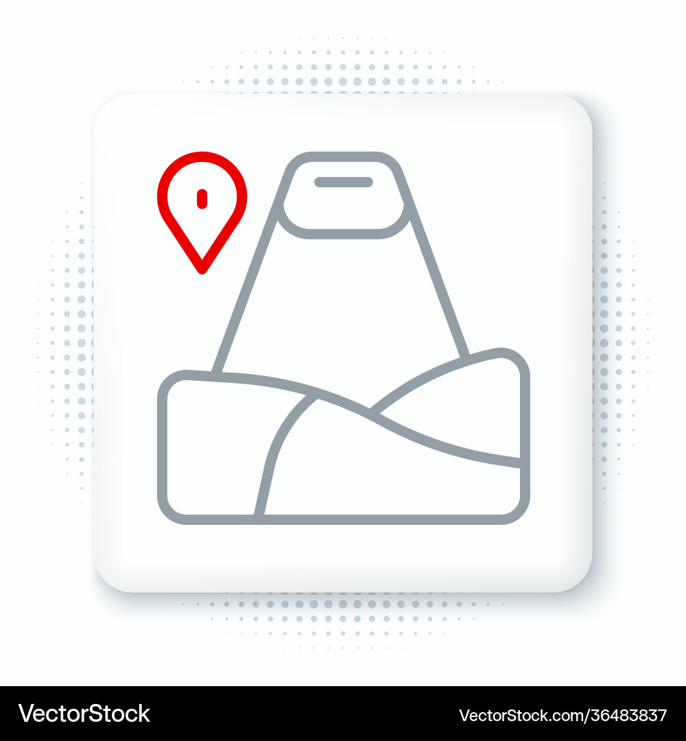 Line map pointer with mountain icon isolated Line map pointer with mountain icon isolated vector image