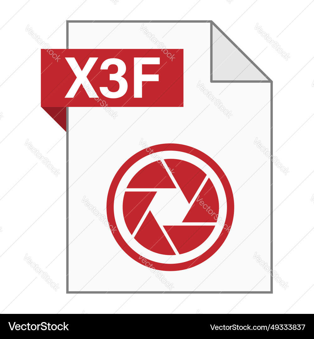 Modern flat design of x3f file icon for web Modern flat design of x3f file icon for web vector image