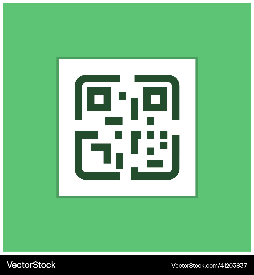 Qr code label icon stylized qr-code for mobile vector image