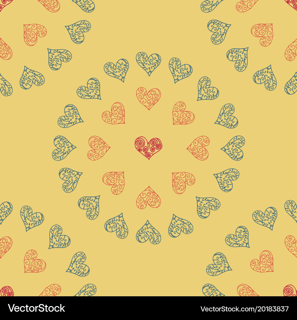 Seamless pattern background with heart vector image