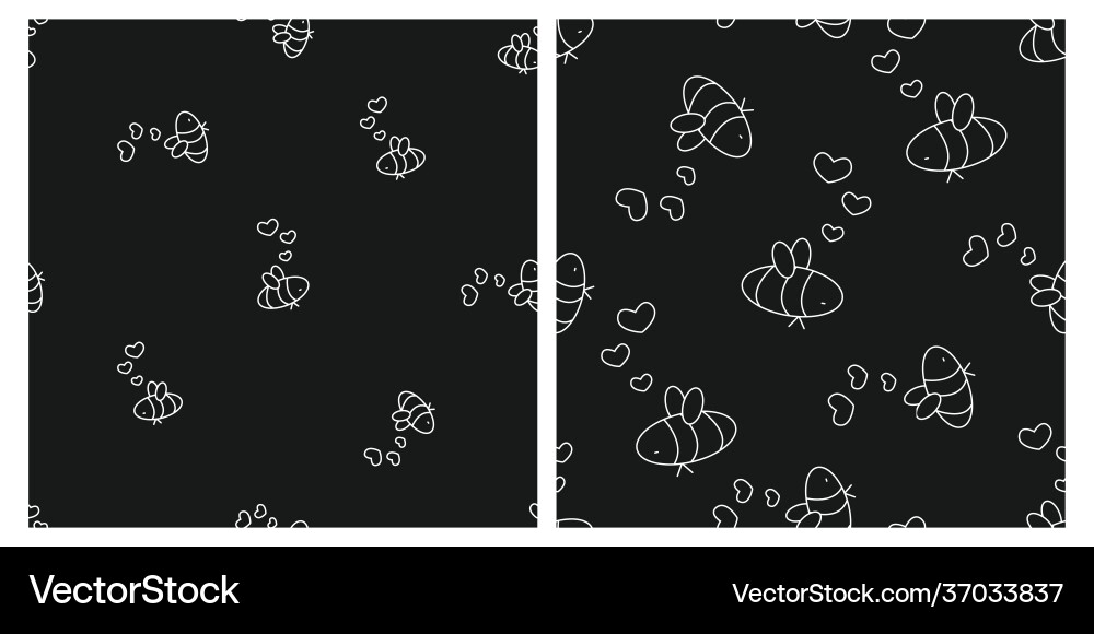 Set two seamless repeat patterns gray Set two seamless repeat patterns gray vector image