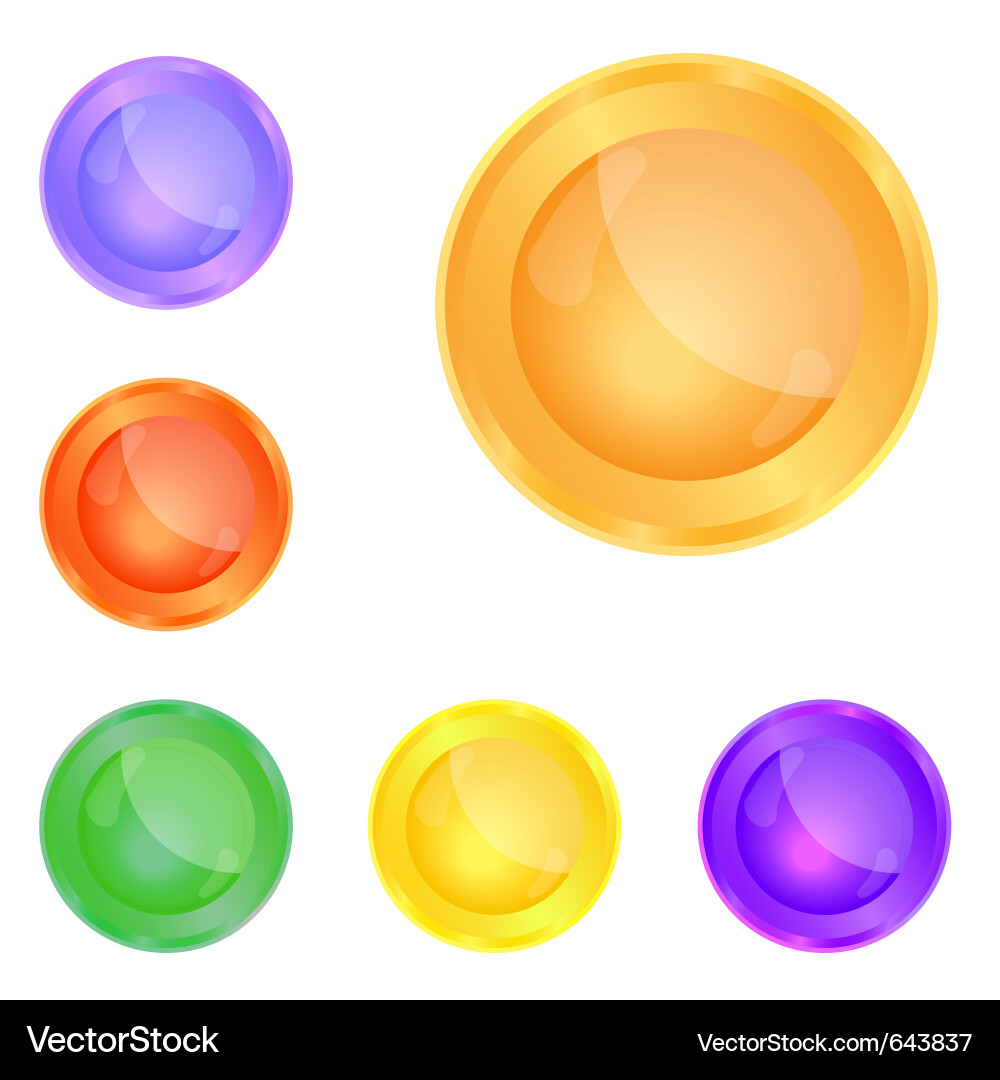 Smooth glass web buttons Vector Image