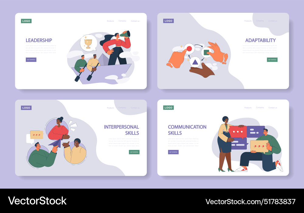 Soft skills web banner set Soft skills web banner set vector image
