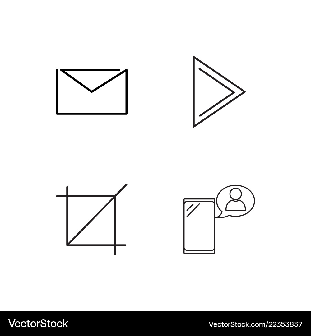 Web simple outlined icons set Vector Image