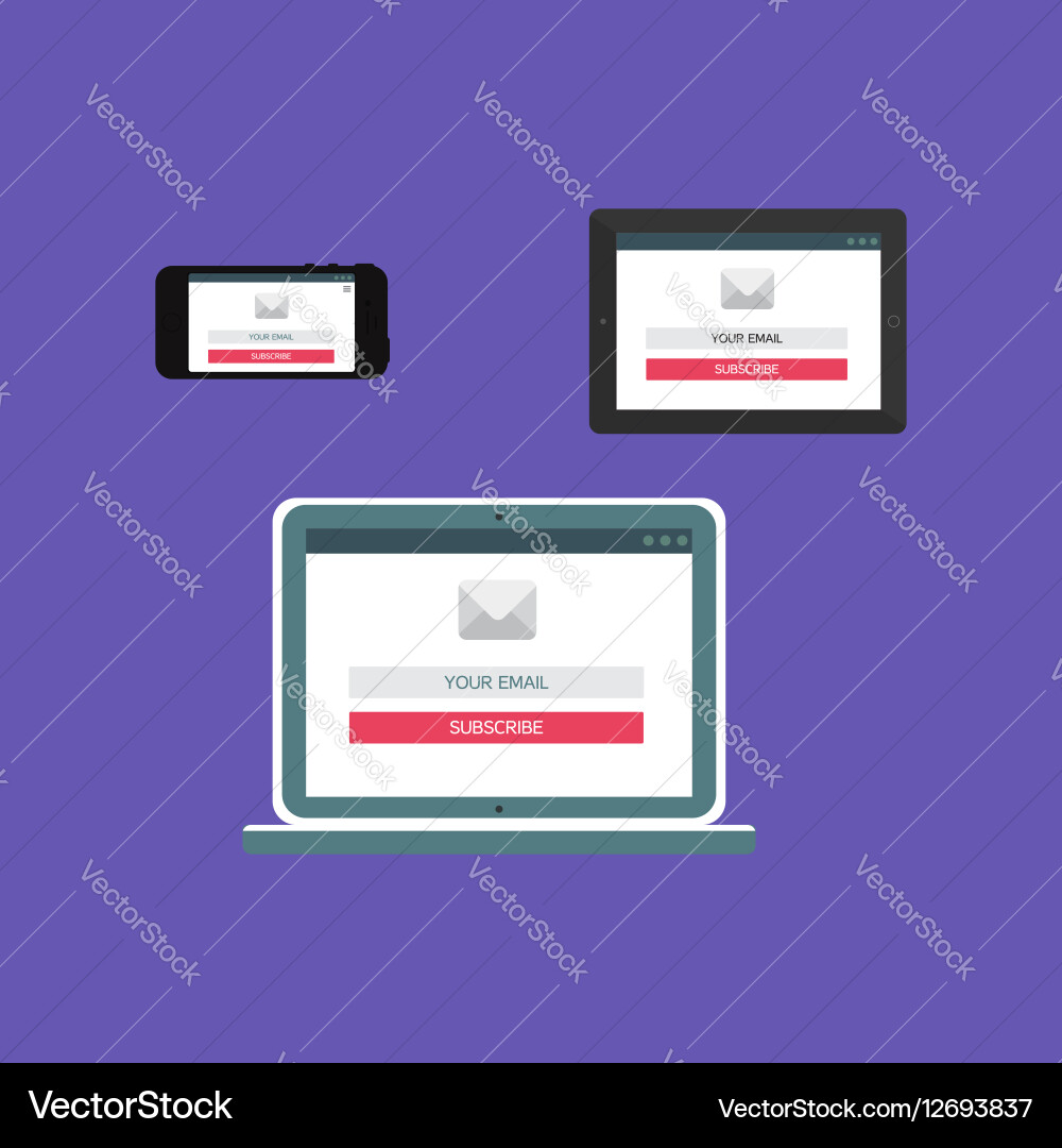 Web template of adaptive email form vector image
