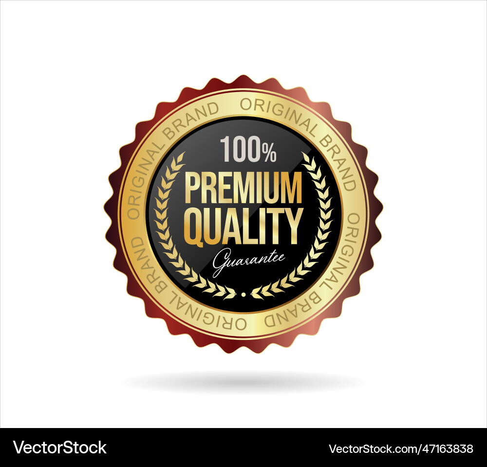 Beste Qualität goldene Abzeichen isoliert auf weiß Beste Qualität goldene Abzeichen isoliert auf weiß vektorbild