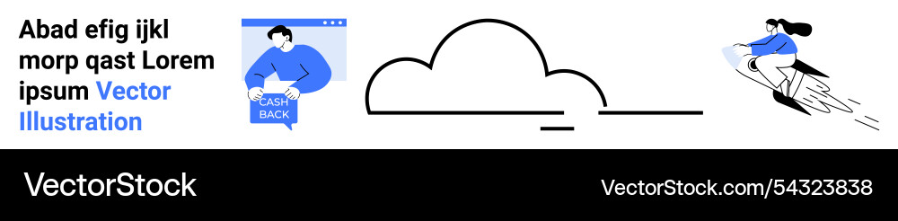 Cloud computing concept with text diagram Cloud computing concept with text diagram Vector Image