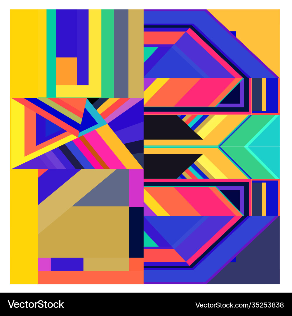 Colorful geometric and curve background pattern Vector Image