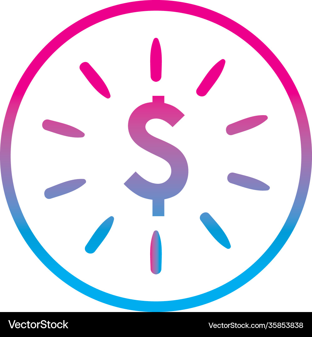 Dollar coin gradient style icon design Vector Image