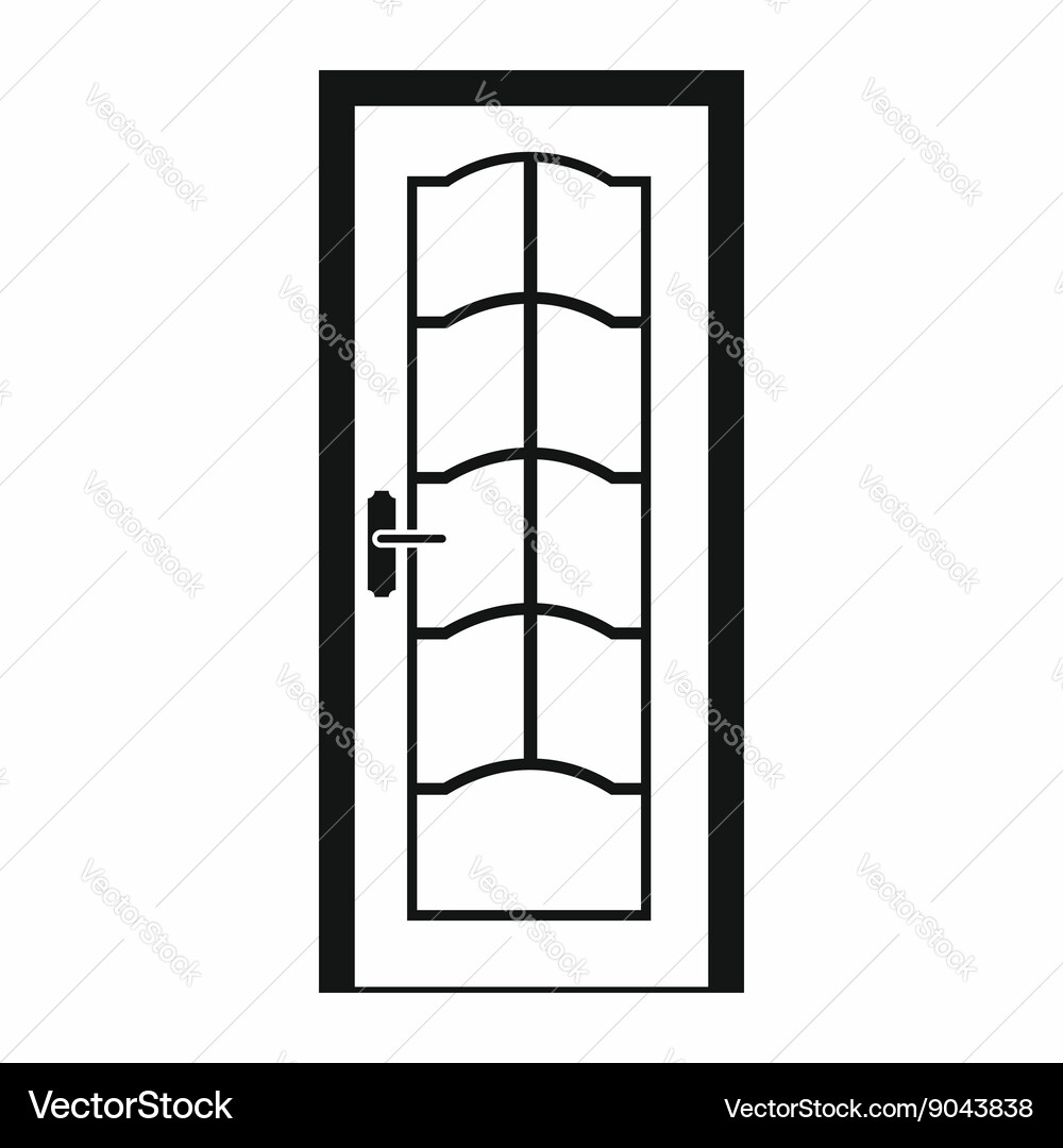 Door icon in simple style Vector Image