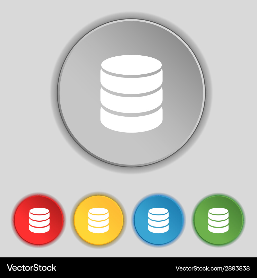 Hard Disk and Database Icons vector image