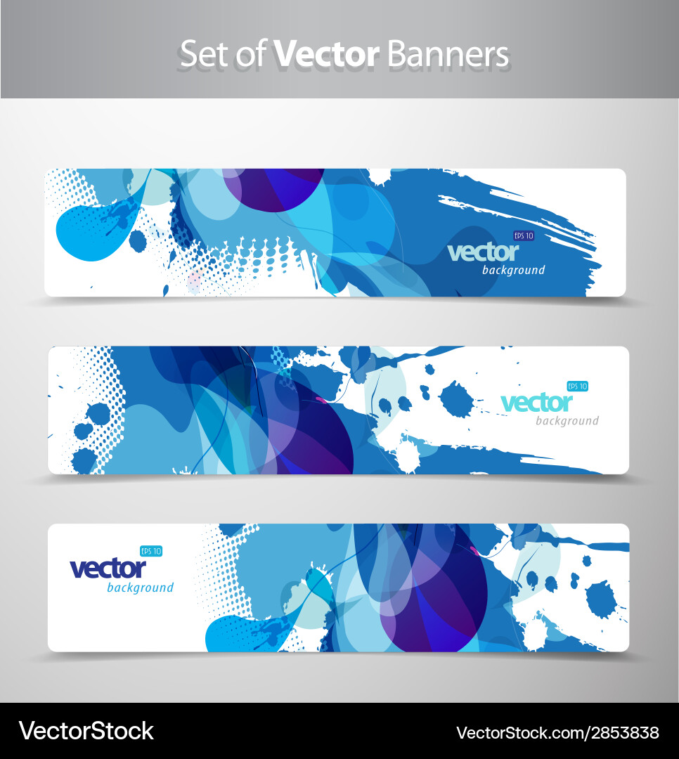 Set of abstract colorful web headers vector image