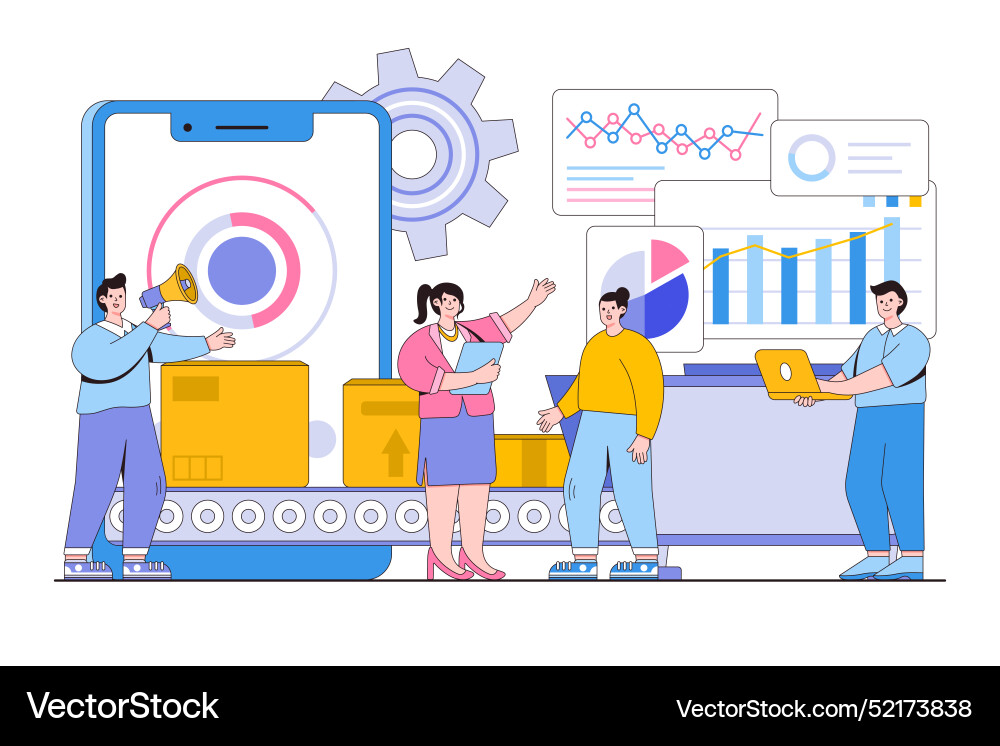 Smart industry 40 automation and user interface Vector Image