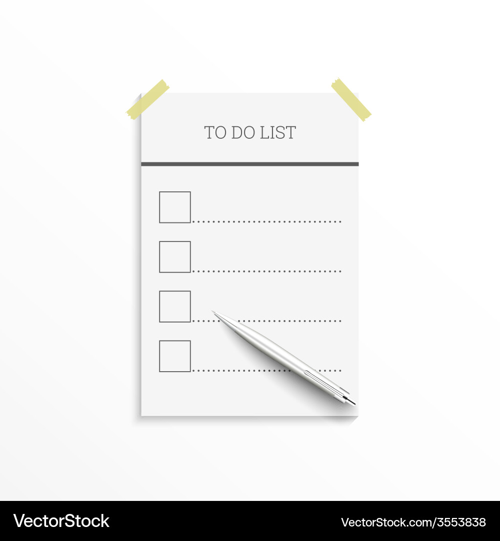 To-Do List Notebook vector image