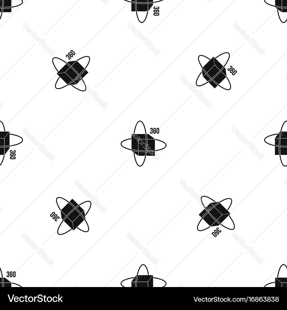 Virtual cube pattern seamless black vector image