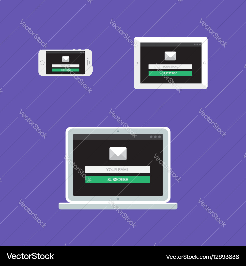 Web template of adaptive email form vector image