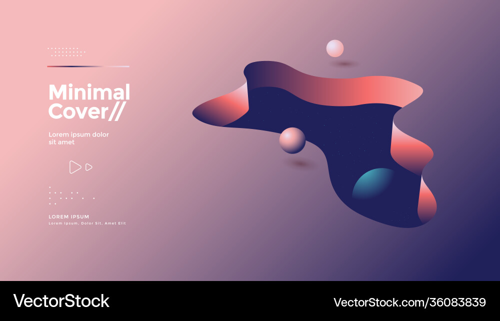 3d abstract cover design with balls and shapes Vector Image